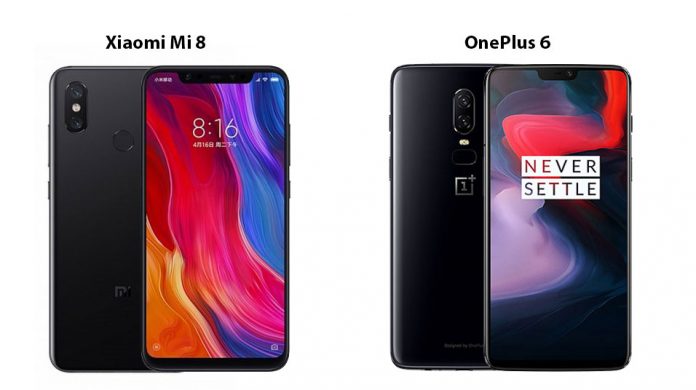 Xiaomi Mi 8 vs OnePlus 6