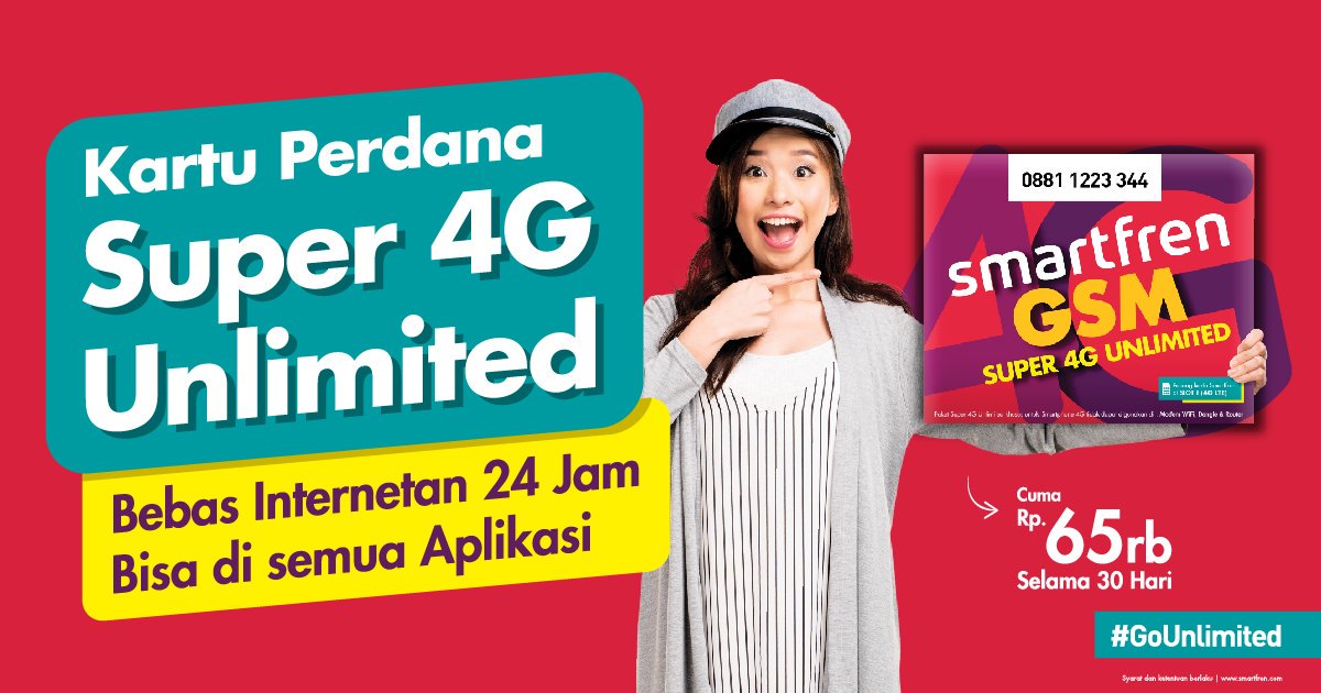 Paket Internet Super 4G Unlimited smartfren