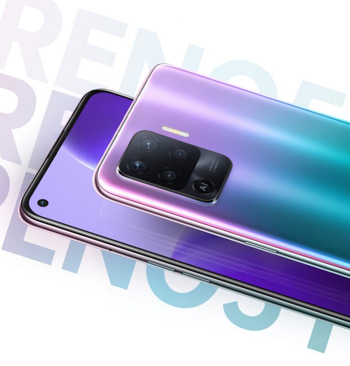 Portongan desian pada unggahan Insta Stories oppo Reno5 F Desain OPPO Reno5 F