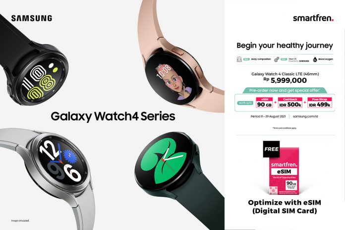 Eksklusif Smartfren eSIM 90 GB untuk digunakan di Samsung Galaxy Watch4 LTE