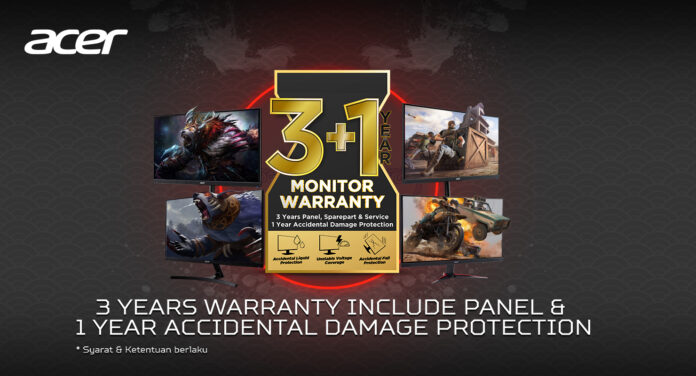Garansi Monitor Gaming 3 Tahun dan 1 Tahun Accidental Damage Protection