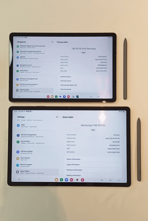 Baru! Tablet Samsung Galaxy Tab S9 FE Dan S9 FE+, Ini Bedanya ...